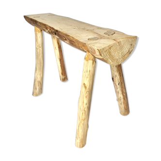 Brutalist wooden farm bench