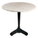 Table de bistrot/salle à manger en travertin vintage avec base en métal. (B)