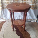 Desserte en bois et en cannage