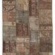 Handwoven oriental vintage 198 cm x 302 cm brown patchwork carpet