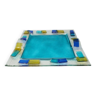 1970s Astonishing Tray By Albatros in Murano Glass. Made in Italy