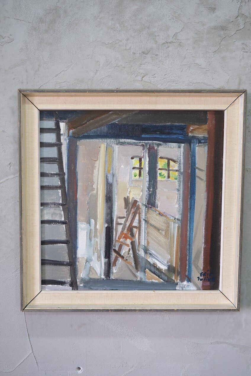 Eric Julius Svensson, Swedish Modern Composition, 1970s, Oil on Canvas, Framed