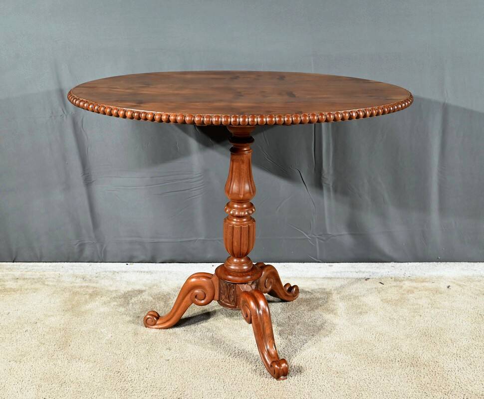 Oval Pedestal Table with Mahogany System, Louis Philippe period – 1st part 19th century