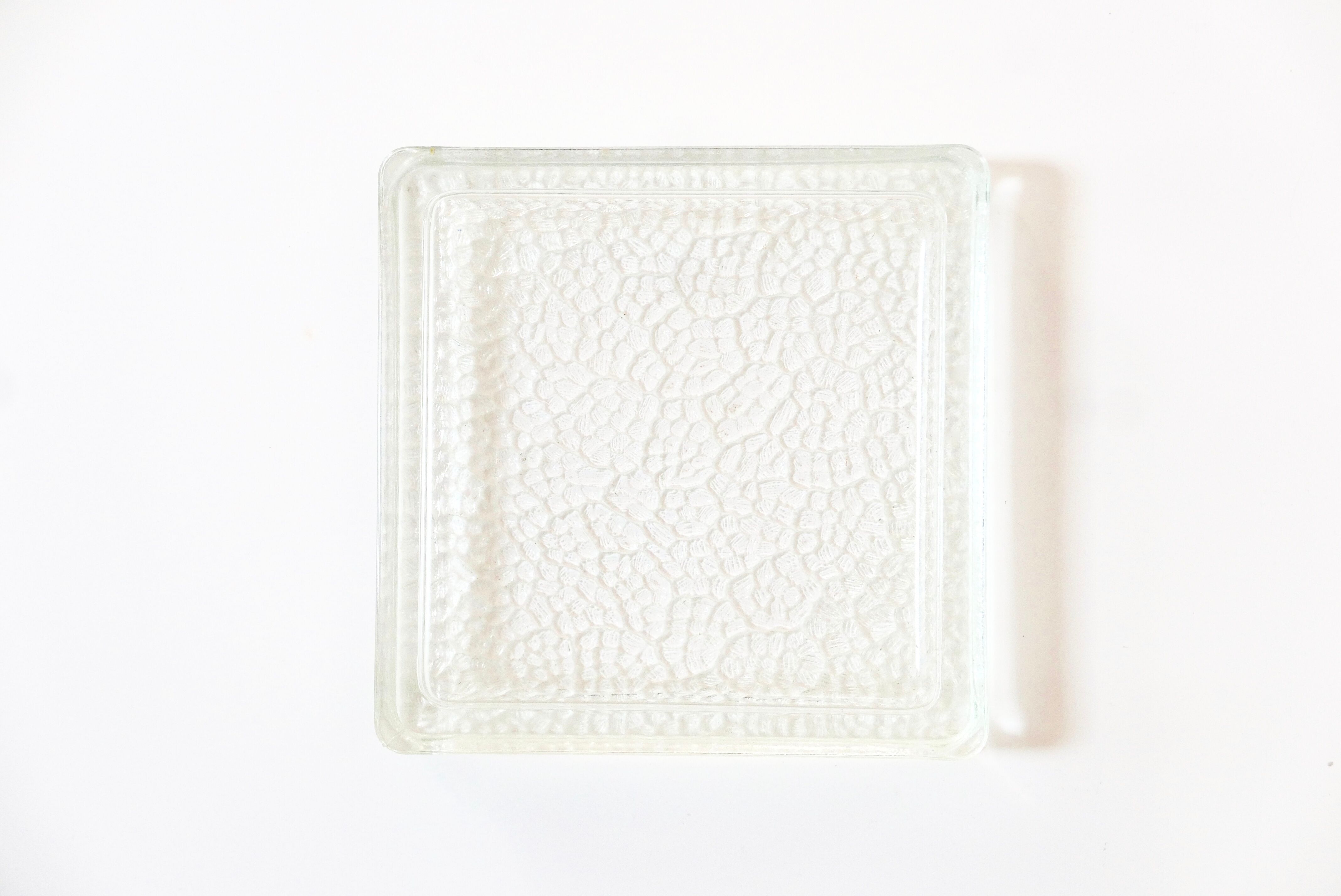 Square trinket bowl in tempered glass, 50s