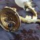Bronze wall light with opaque glass tulip 1900