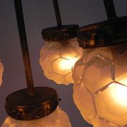 Suspension art déco avec 5 sphères sur 5 tiges