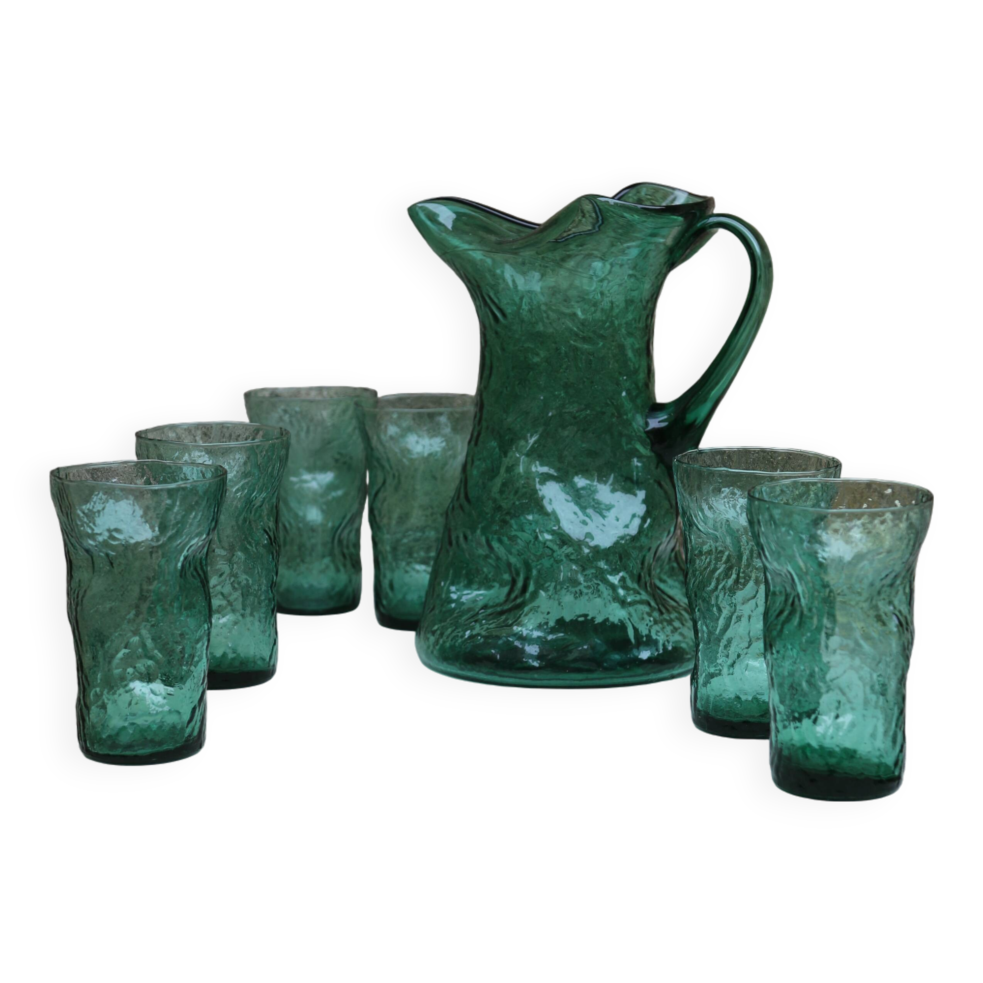 Vintage blown glass orangeade set