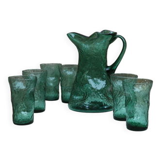 Vintage blown glass orangeade set