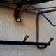 Vintage retro wall coat rack – Black metal & brass Mid-Century design