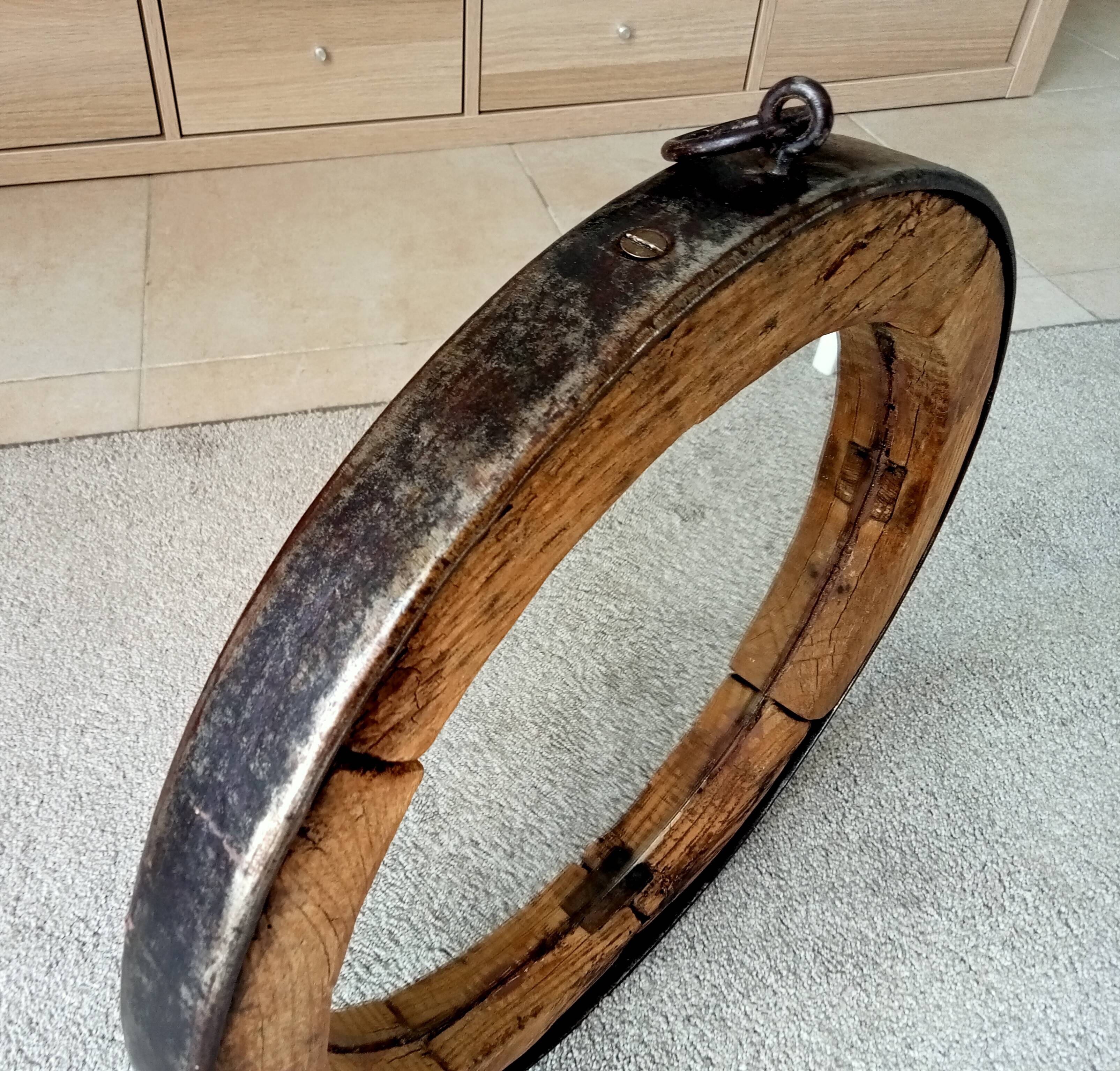 Miroir ancien brutaliste en fer forgé DLG Jean Touret