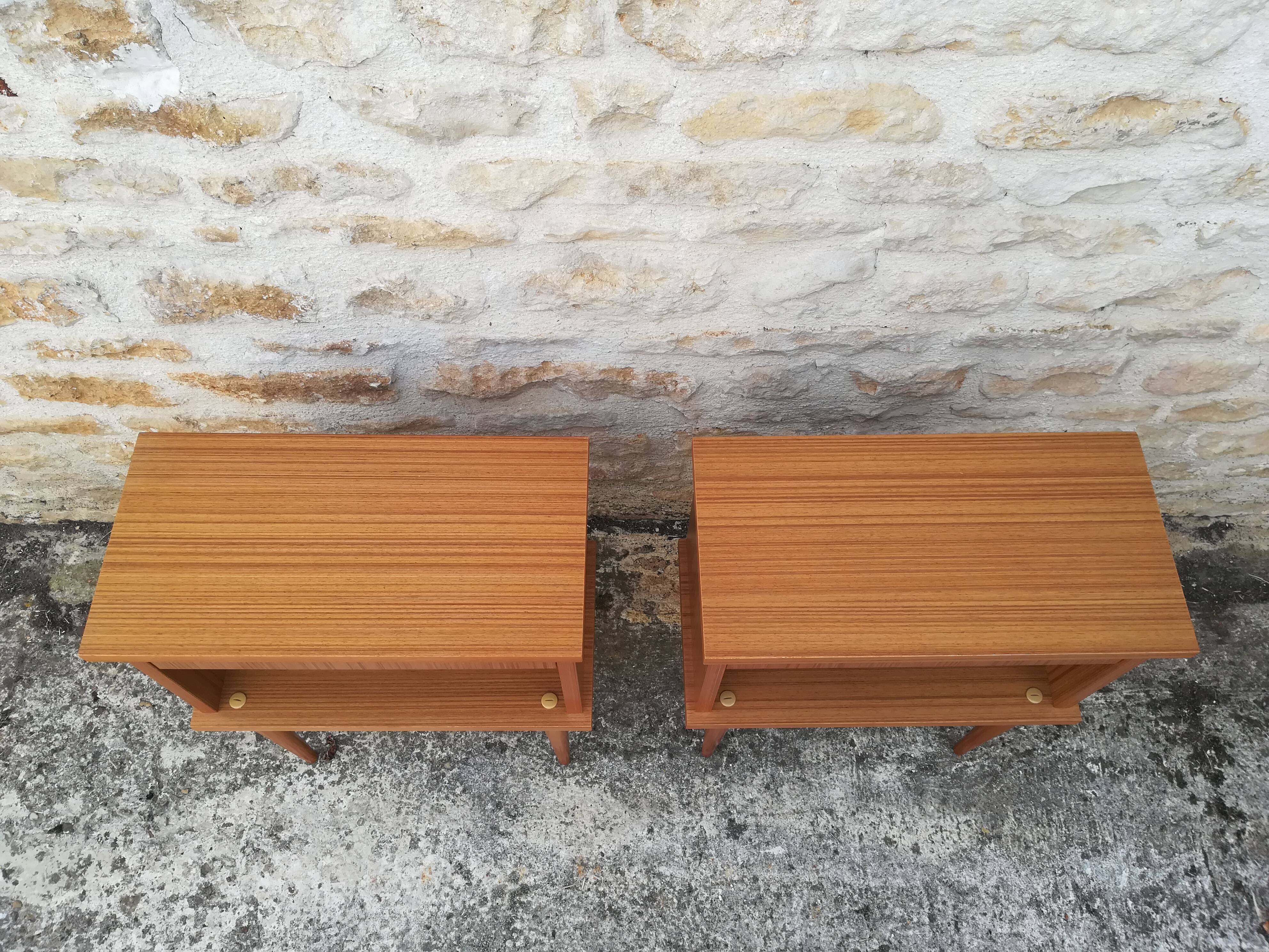 Teak bedside tables