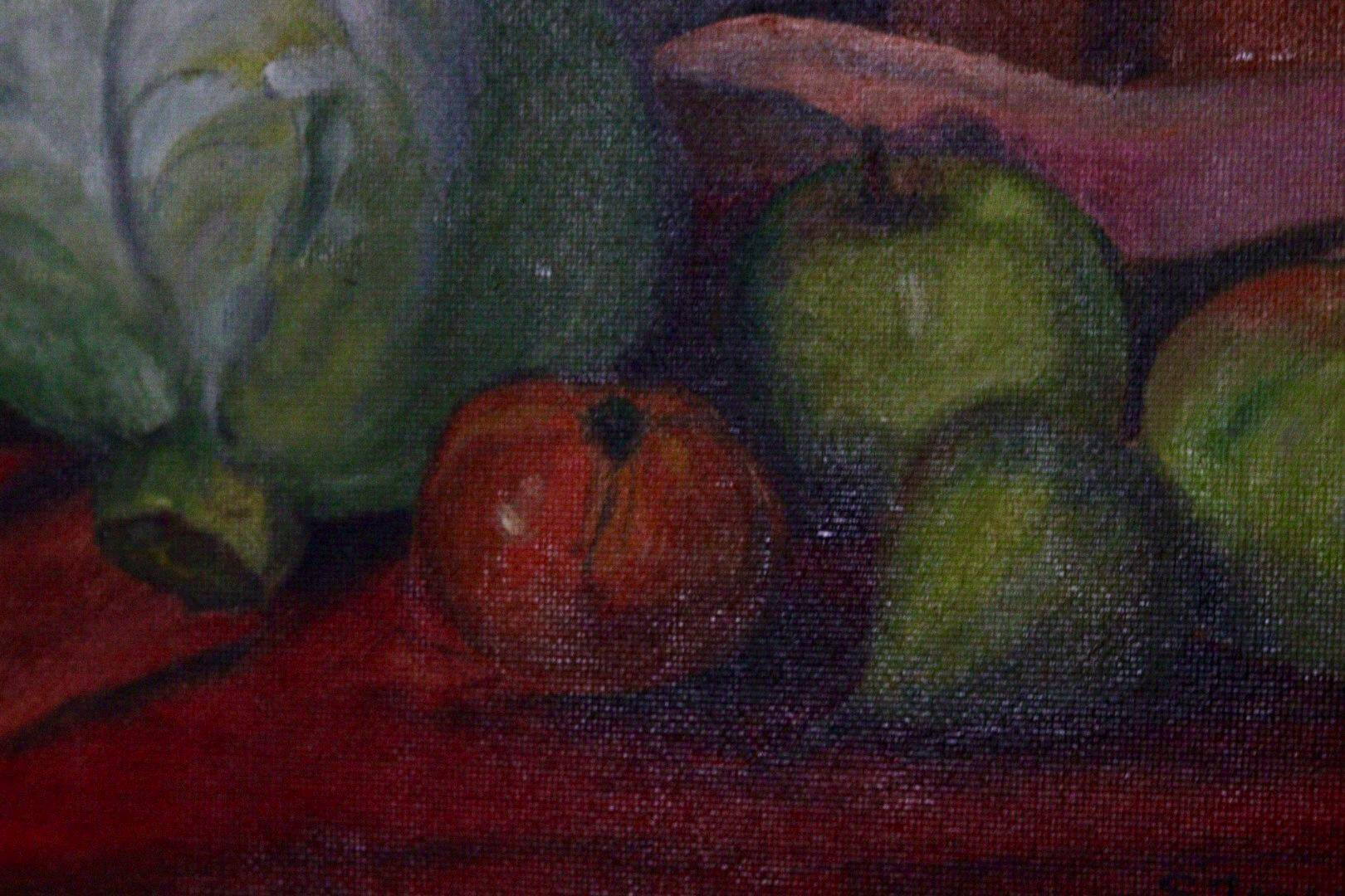 "Still Life with Cabbage and Fruits" by S. Jonsson
