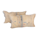 Paire de coussins toile ancienne style kilim - Broderies main et initiales