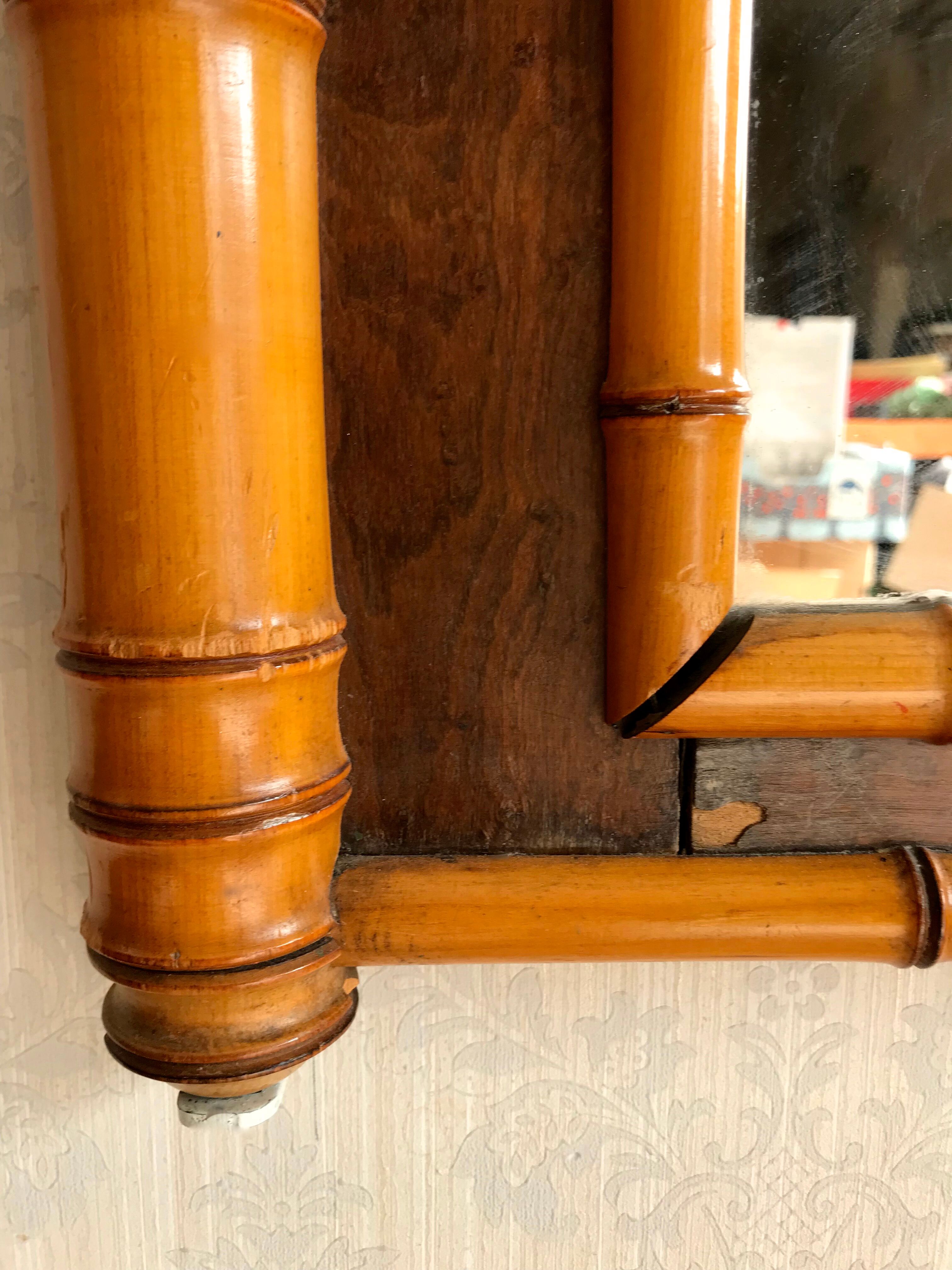 Mirror pitchpin XIXème two-tone bamboo collection circa 1870 napoleon iii