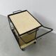 Perforated metal serving trolley in the Mathieu Matégot style
