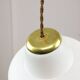 Small Mid-Century Italian Brass and Opaline Pendant Lamp