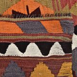 4x10 Red Green Tribal Kilim Rug 130x295Cm