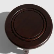 French Art Deco Tripod Stool in Chestnut, Attributed to Dudouyt, 1940s