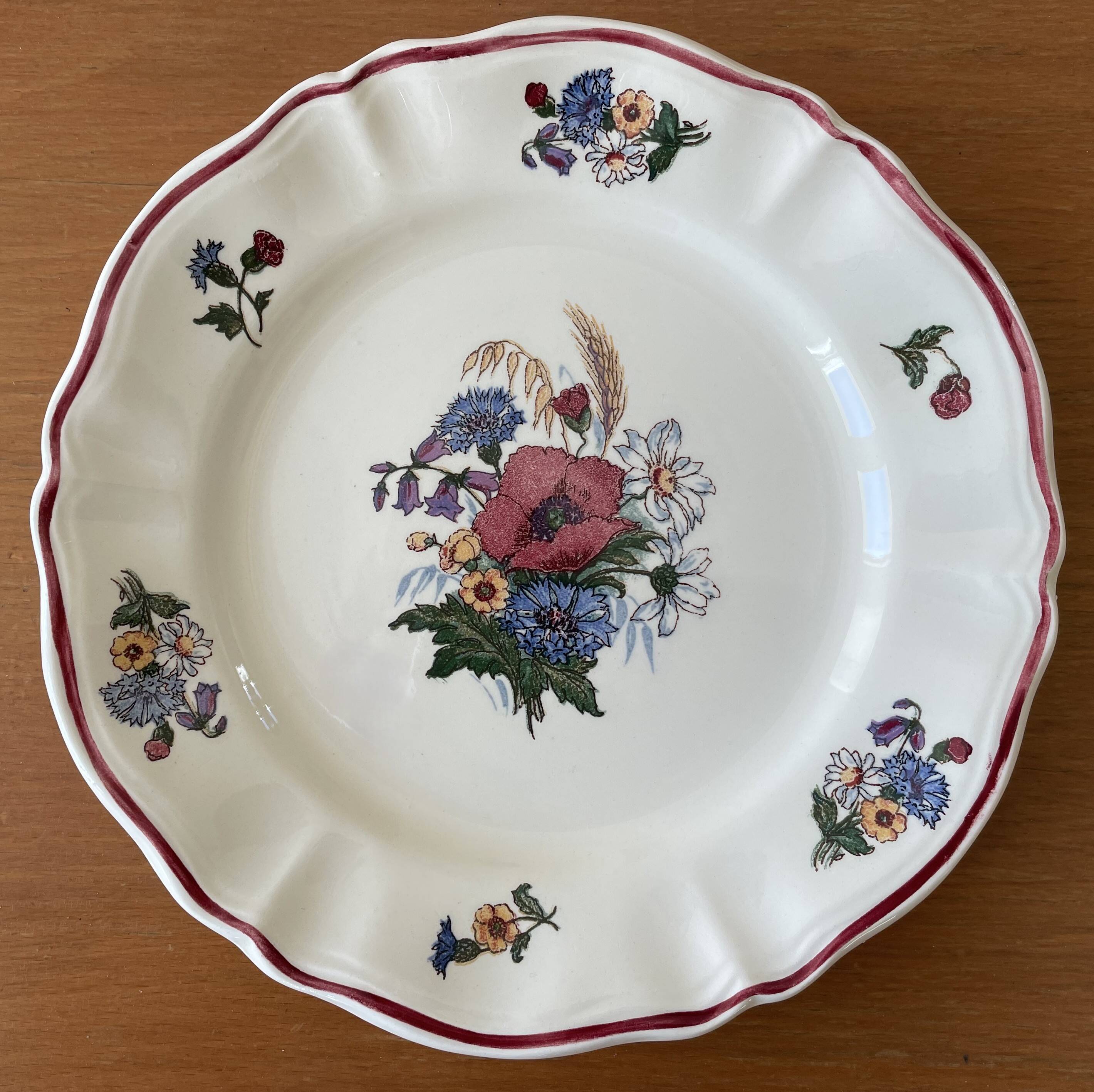 6 antique dessert plates in Sarreguemines earthenware