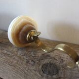 Curved brass and onyx candlestick