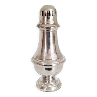 Silver-plated sugar shaker with fluted edges