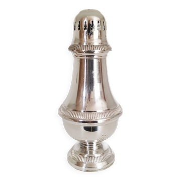 Silver-plated sugar shaker with fluted edges