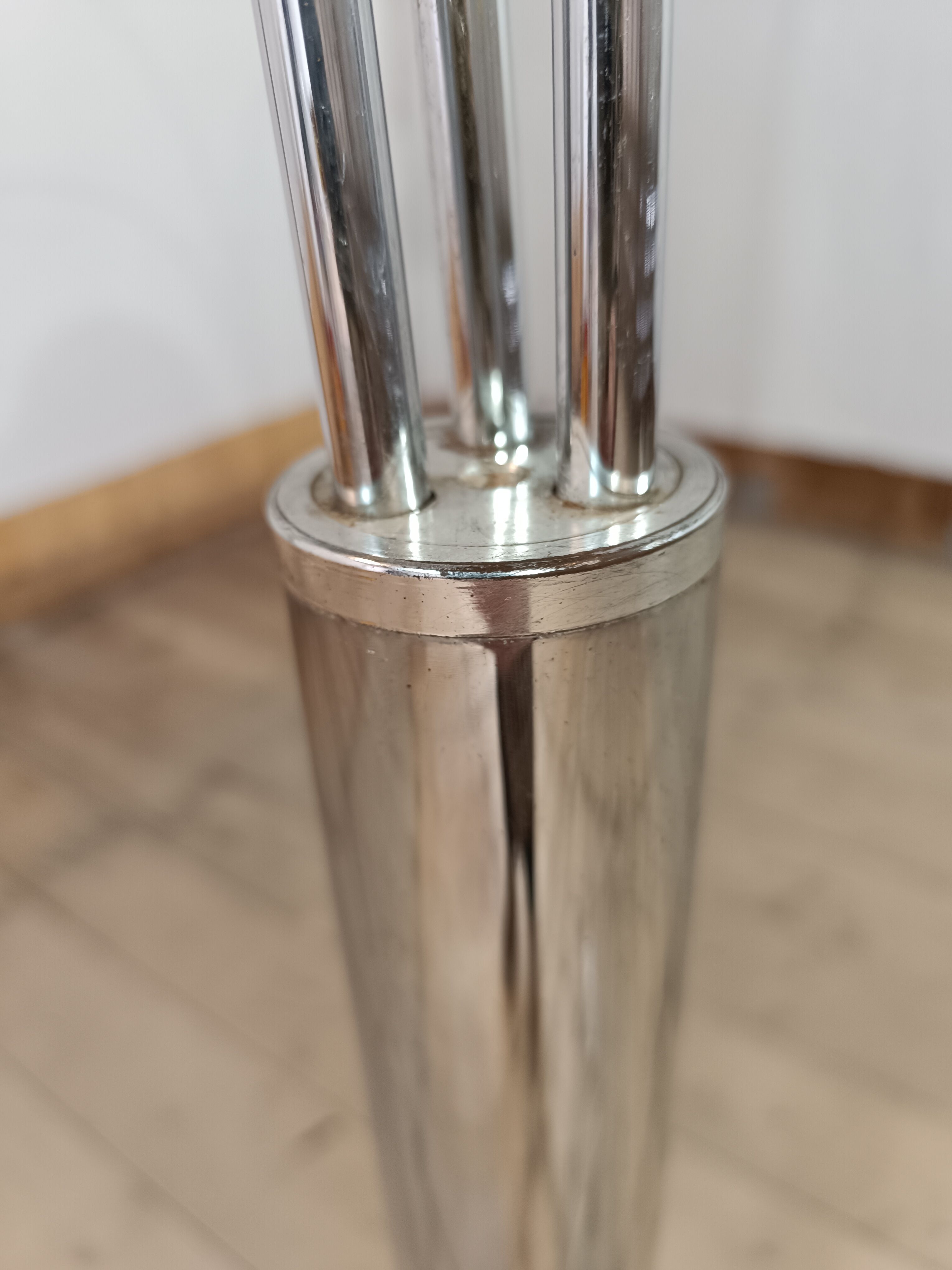 Chrome floor lamp with 3 branches