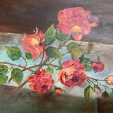 Tableau fleurs huile sur toile signée