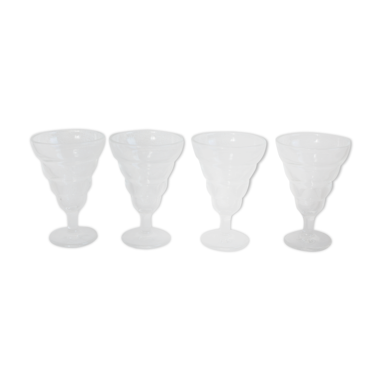 Lot de 4 ancien verres de bistrot français