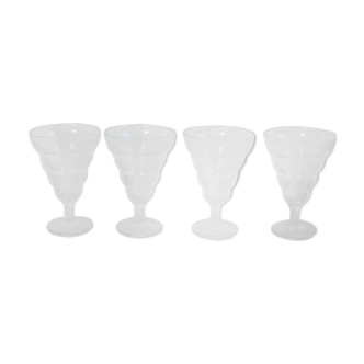 Lot de 4 ancien verres de bistrot français