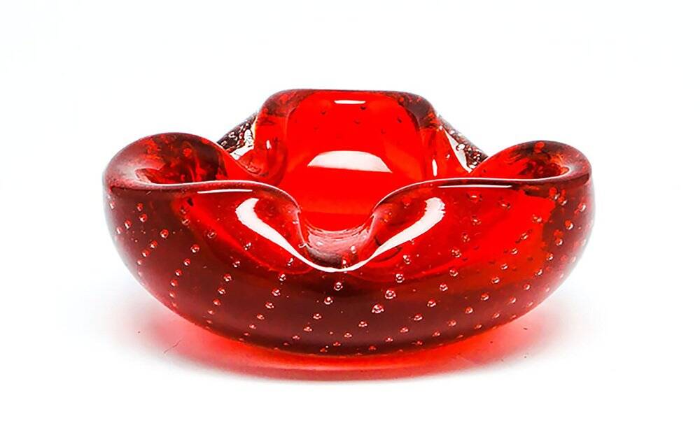Sommerso Murano glass bowl by G. Ferro, Italy, 1950s
