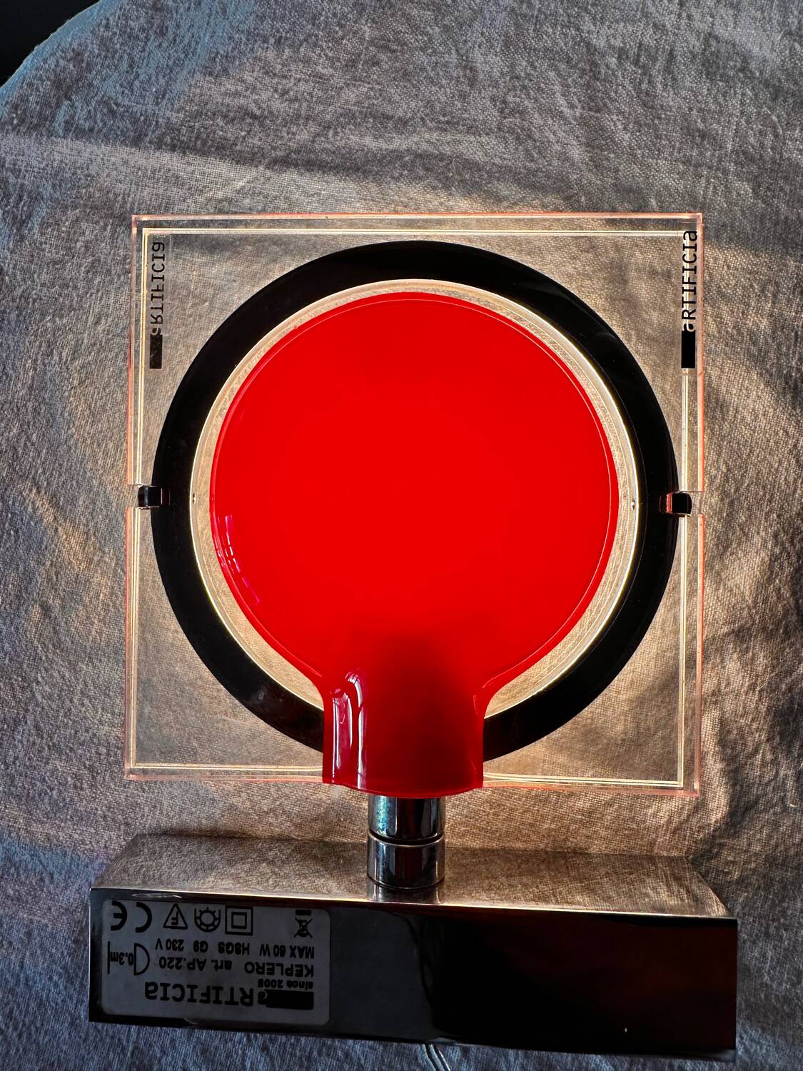 Pair of red Keplero model wall lights, design by chiaramonte