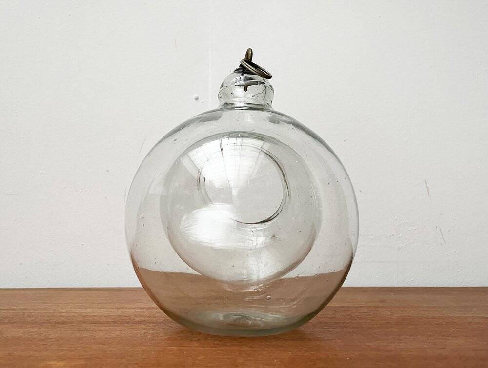 Mid-century glass hanging planter, 1960s