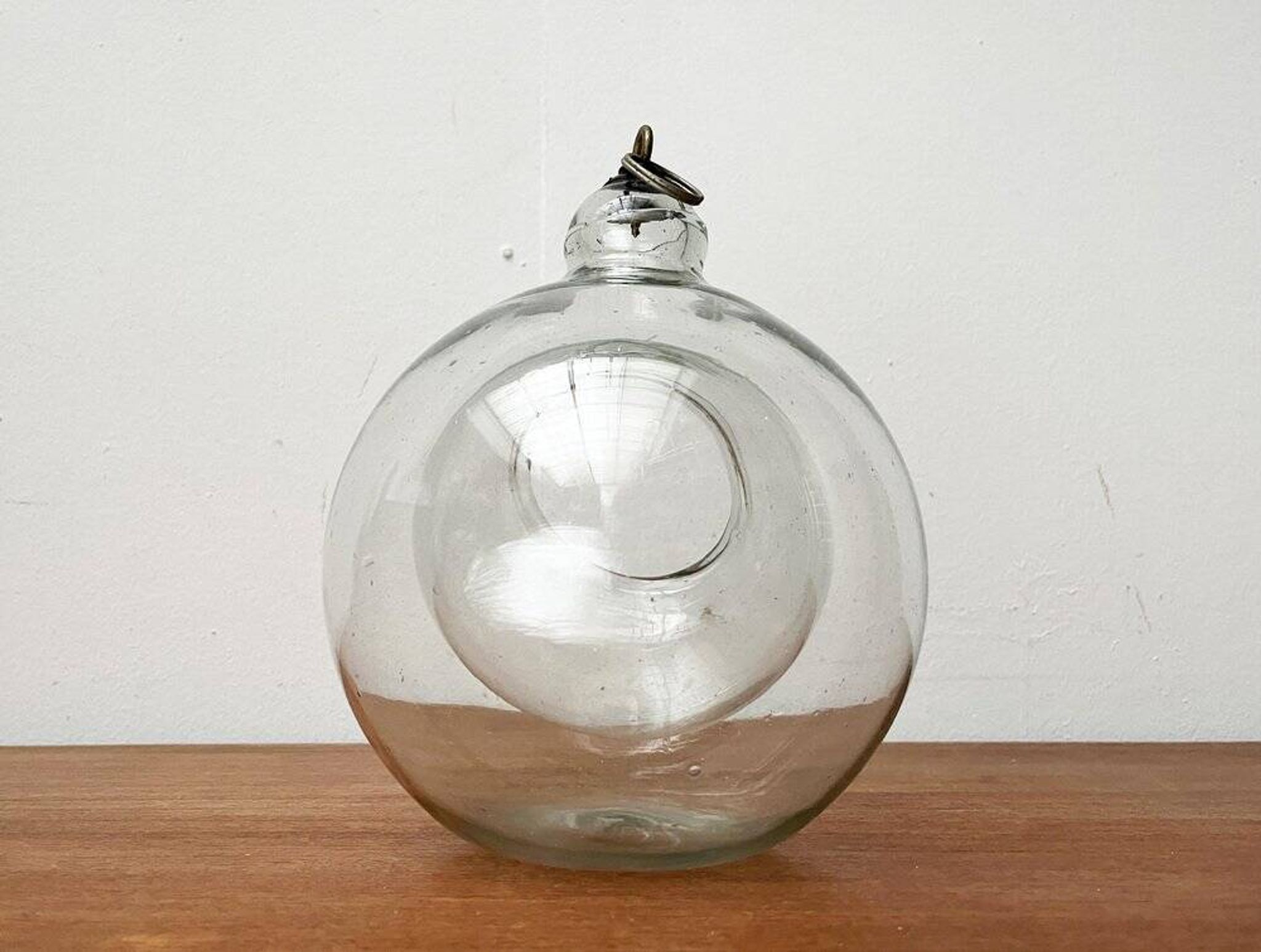 Mid-century glass hanging planter, 1960s