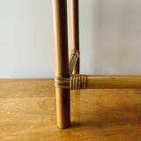 Vintage side table in bamboo and smoked glass - end table