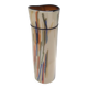 Beige Cylindric Encased and Hand-blown Opaline Glass Vase, Italy