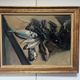 Still life with lobsters and fish, oil on canvas signed