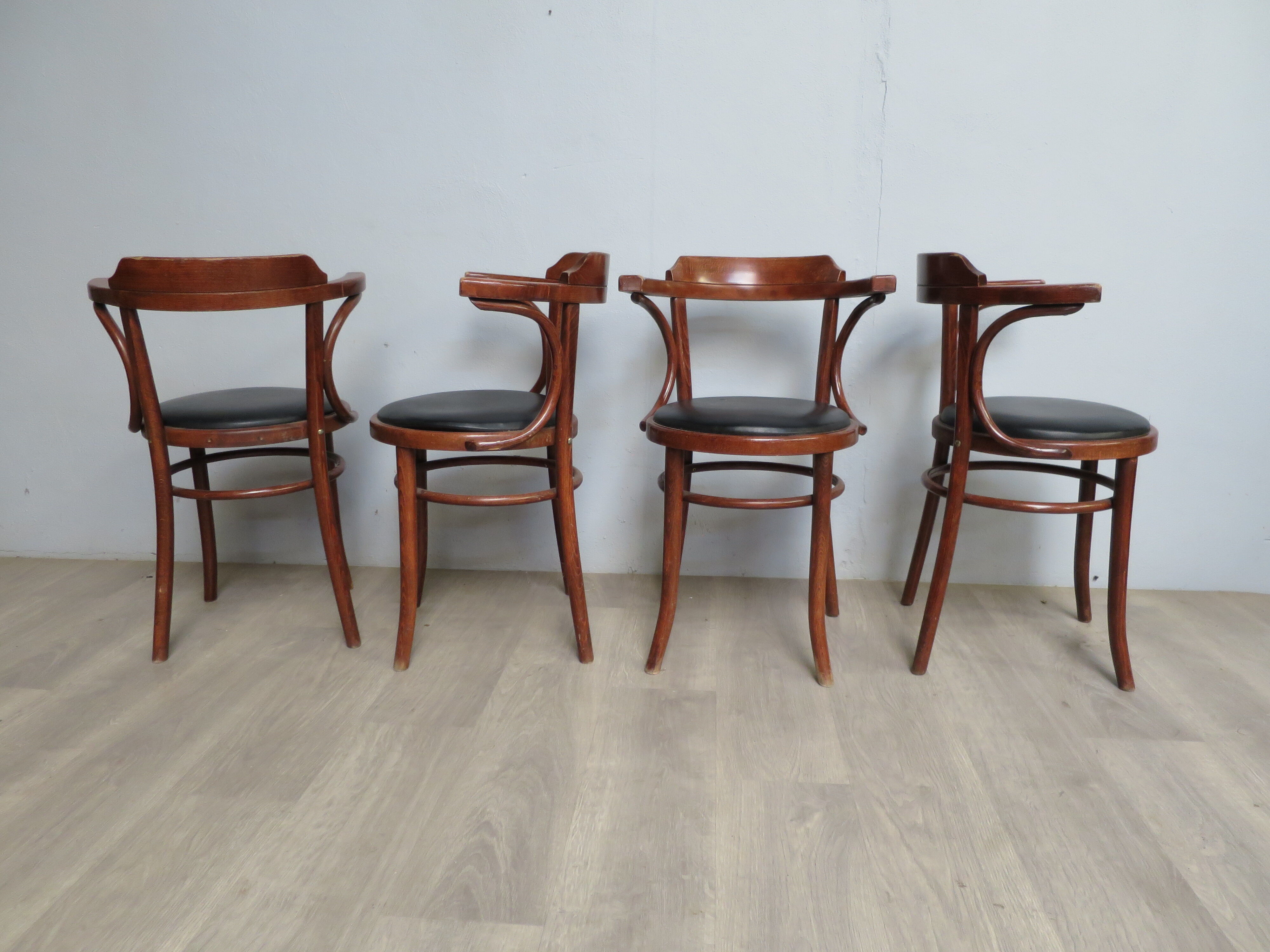 4 vintage bistro armchairs