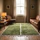 Handmade traditional Moroccan rug green 2/3 m
