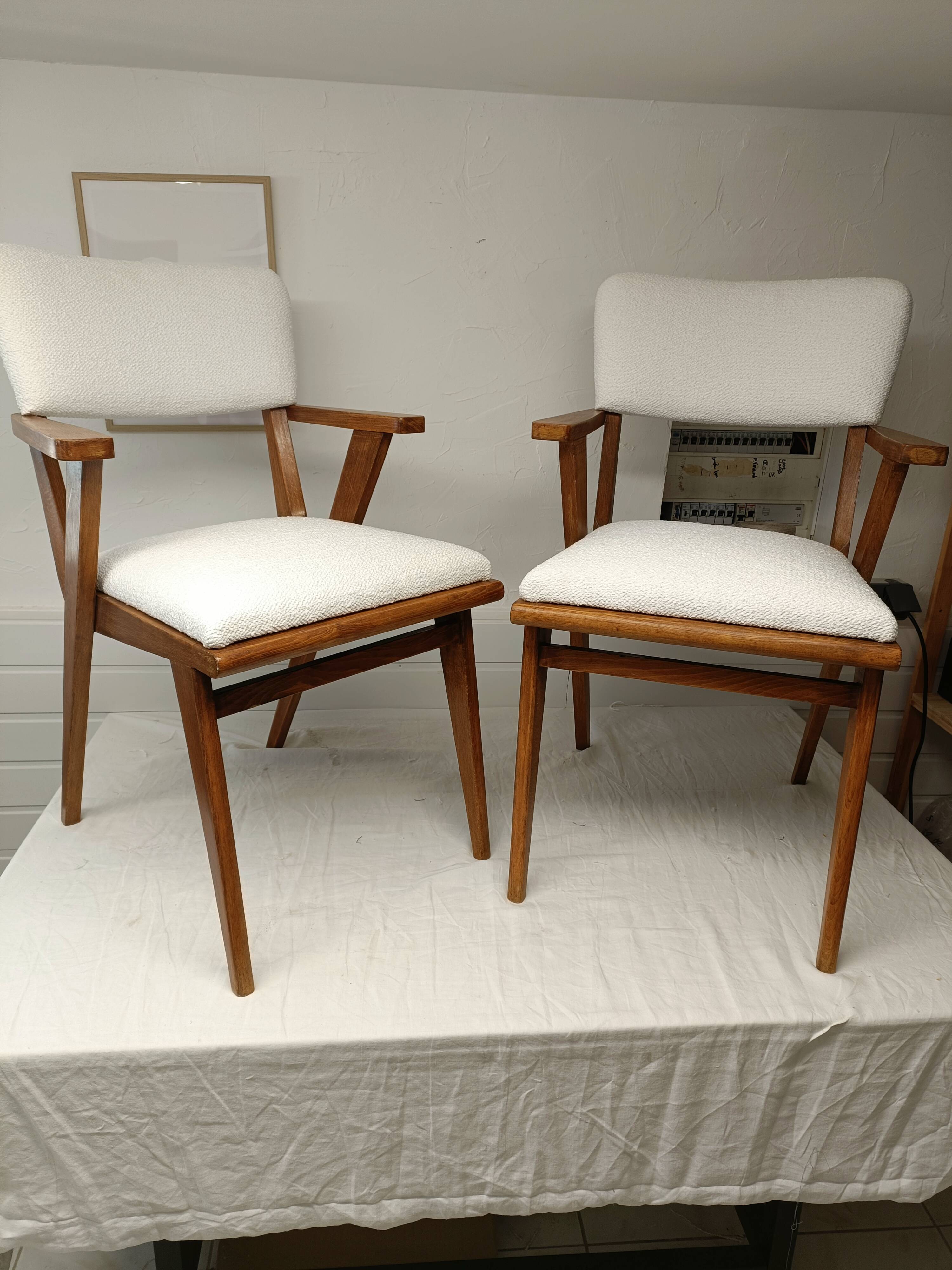 Set of 2 50s style chairs refurbished