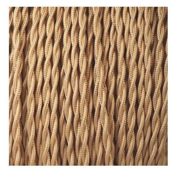 Lampe terre cuite , câble tissu neuf, abat-jour coton