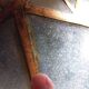 Large octagonal ceiling art deco wood and 1940s bubbled glass