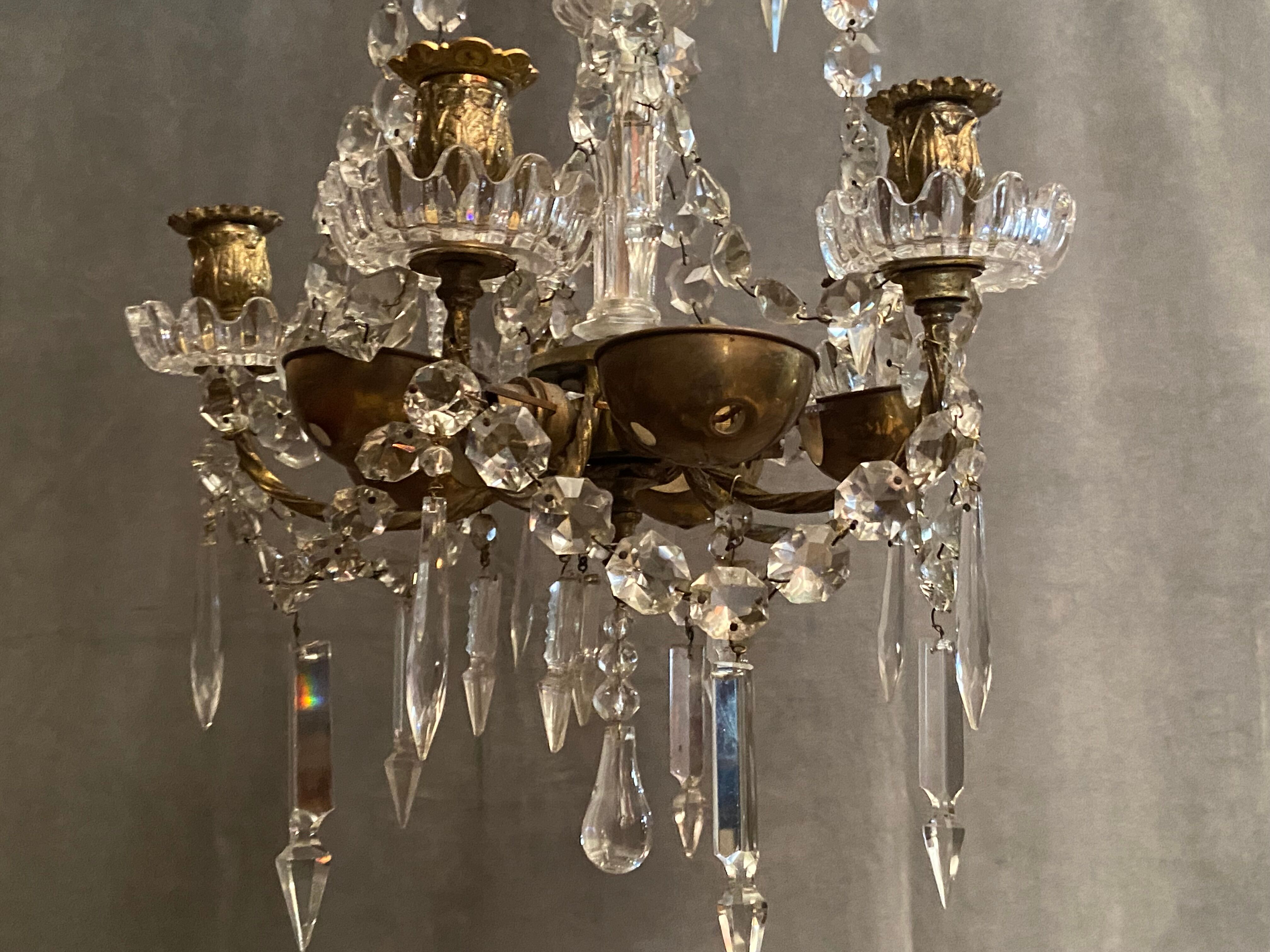 Crystal tassel chandelier signed Baccarat