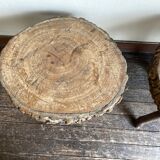 Pair of mountain coffee tables made of logs 1970