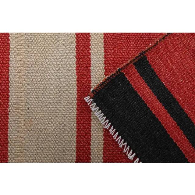 1970s Vintage Turkish Oushak Handmade Wool Cotton Orange Runner Rug 57x445