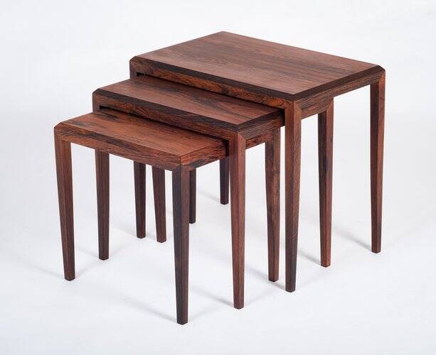 Mid-Century Nesting Tables in Rosewood by Johannes Andersen for Silkeborg, 1960, Set of 3