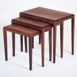 Mid-Century Nesting Tables in Rosewood by Johannes Andersen for Silkeborg, 1960, Set of 3