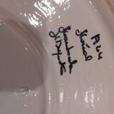 Rare - Earthenware soup tureen HB Quaregnon, floral decoration signed Hubert Becquet