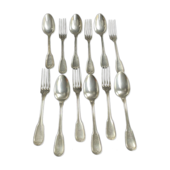 6 spoons and 6 table forks “filet” model – Argental
