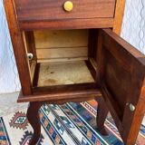 Vintage bedside table in solid wood – curved legs